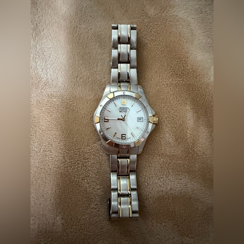 Wenger Silver And Gold Watch With White Dial